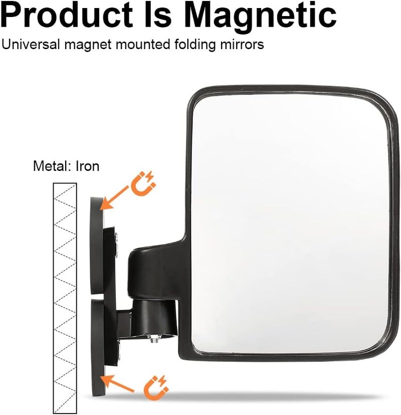GRAND ORANGE Magnetic Side Mirror for Tractors - Left and Right with 114LB Rated Magnet - Image 3