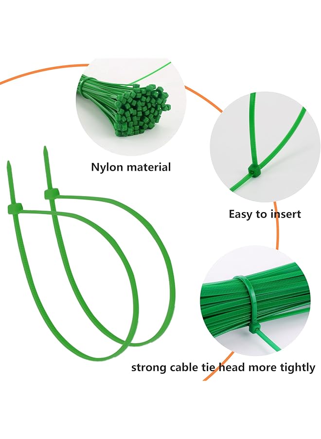 erorex 8 Inch Cable Ties 18Lbs Nylon Wire Zip Tie Adjustable Assortment Cord Management For Home Office Gardening Green 100Pcs） - Image 3