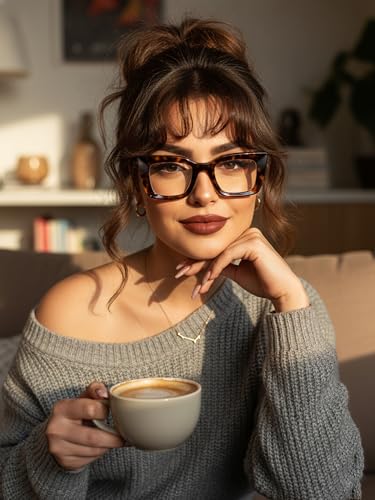 VISOONE Cat Eye Coco Tortoise Blue Light Glasses TR90 Durable Women Calida - Image 2