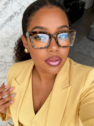 VISOONE Cat Eye Coco Tortoise Blue Light Glasses TR90 Durable Women Calida - Image 3