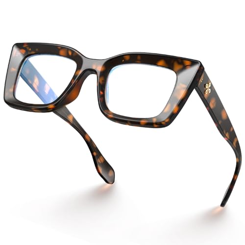 VISOONE Cat Eye Coco Tortoise Blue Light Glasses TR90 Durable Women Calida - Image 1