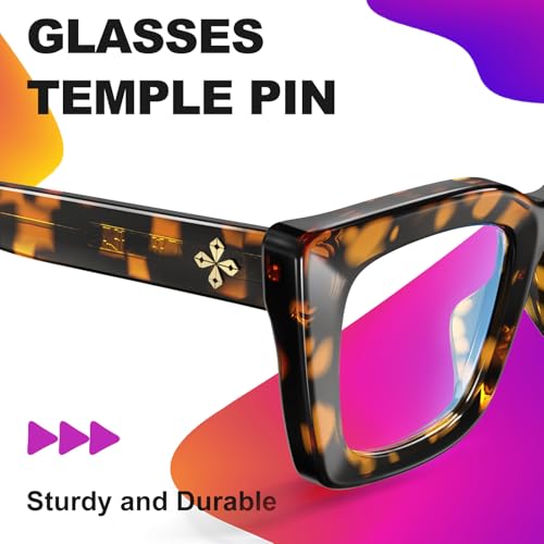 VISOONE Cat Eye Coco Tortoise Blue Light Glasses TR90 Durable Women Calida - Image 5