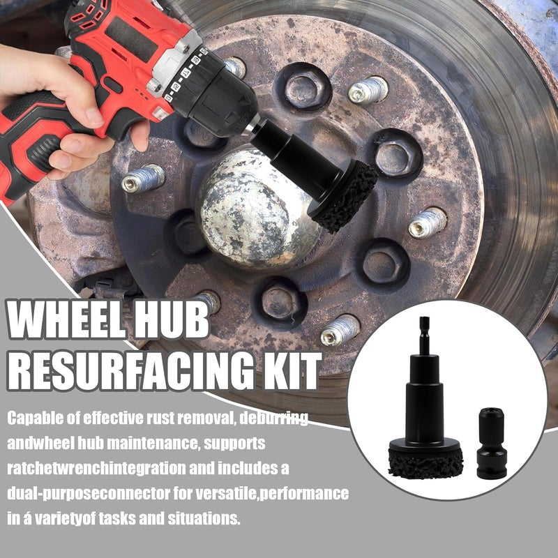 VITASHYNX 10 Pcs Wheel Hub Cleaning Tool Kit, Wheel Stud Cleaner and Hub Resurfacing Kit Includes 8 Pads, Quick Rust Removal, Fits 1/2” Wrenches or Power Drill, Automotive Maintenance Tool - Image 2