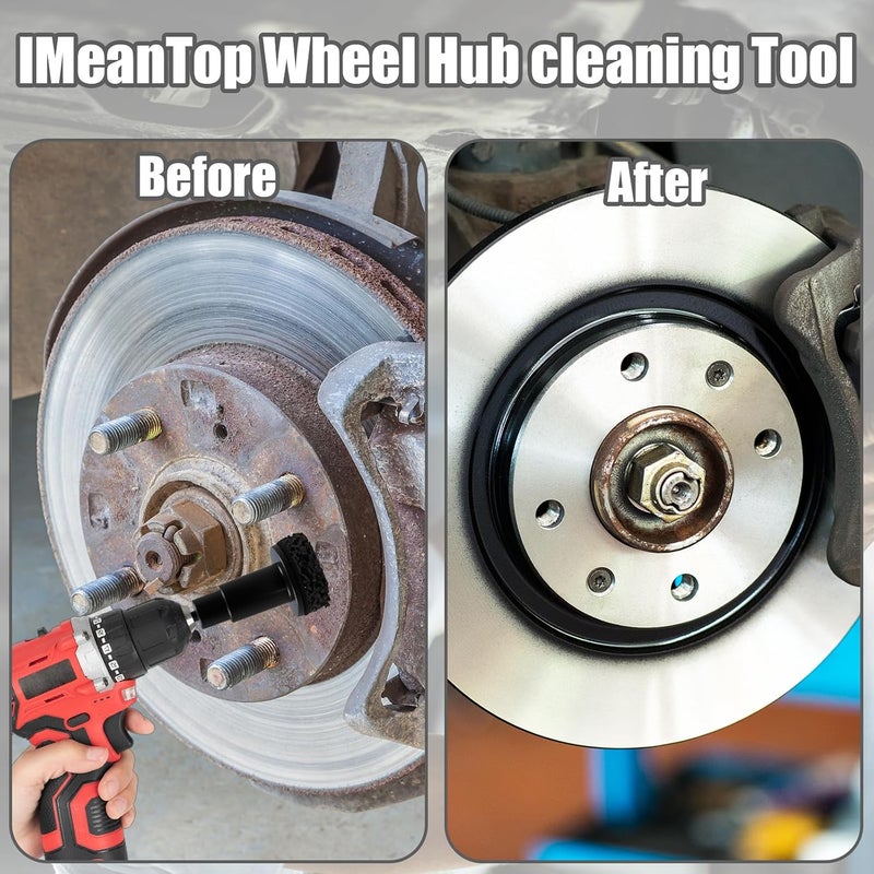 VITASHYNX 10 Pcs Wheel Hub Cleaning Tool Kit, Wheel Stud Cleaner and Hub Resurfacing Kit Includes 8 Pads, Quick Rust Removal, Fits 1/2” Wrenches or Power Drill, Automotive Maintenance Tool - Image 4