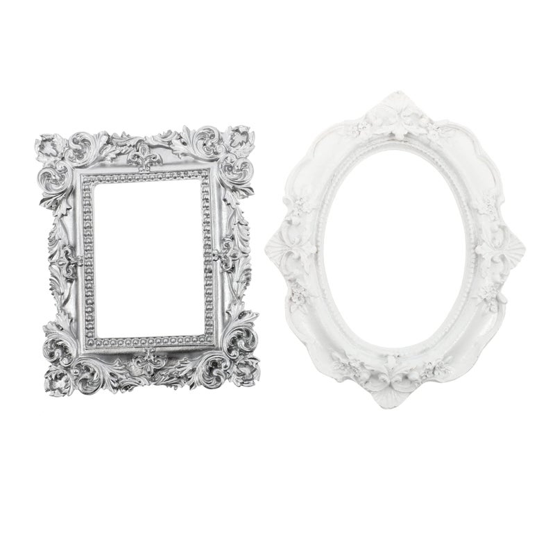 White Vintage Photo Frame Adornment For Nail Art 2 Pcs Mini Photo Props 10 5X8 5X1 CM - Image 2