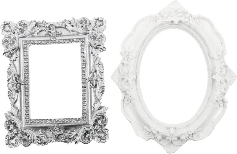 White Vintage Photo Frame Adornment For Nail Art 2 Pcs Mini Photo Props 10 5X8 5X1 CM - Image 1