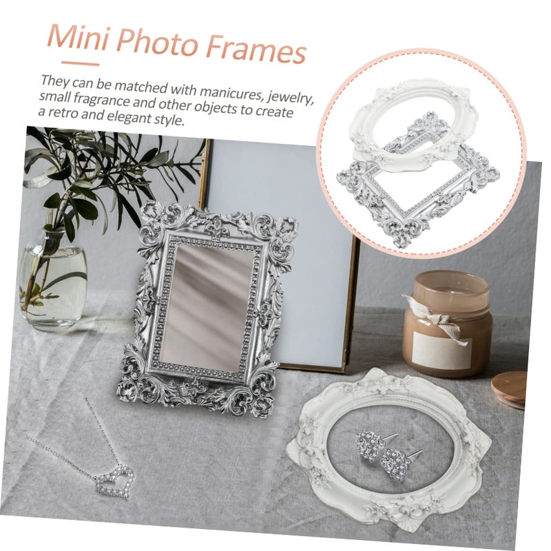 White Vintage Photo Frame Adornment For Nail Art 2 Pcs Mini Photo Props 10 5X8 5X1 CM - Image 3