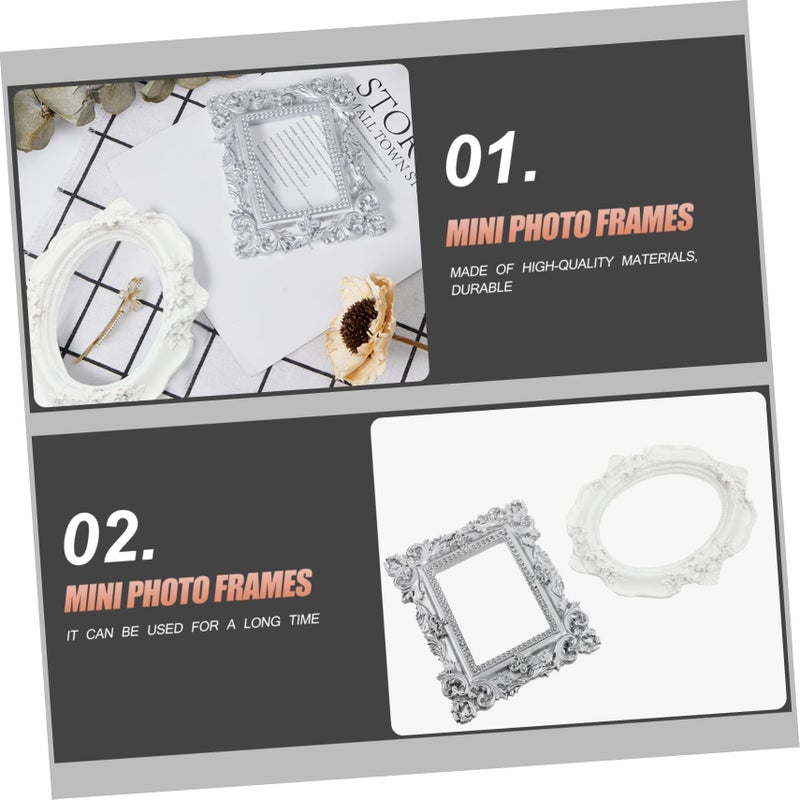 White Vintage Photo Frame Adornment For Nail Art 2 Pcs Mini Photo Props 10 5X8 5X1 CM - Image 4