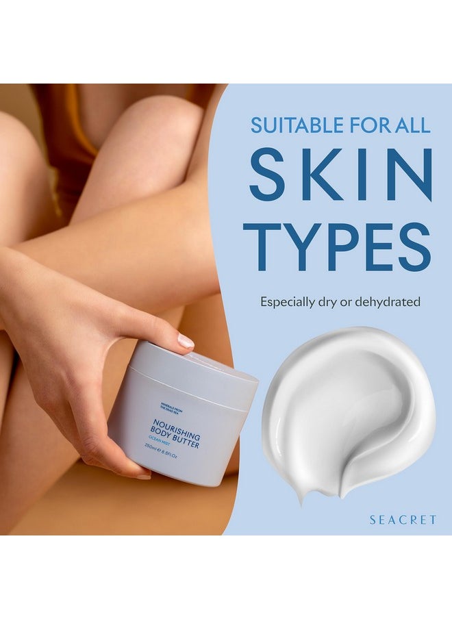 Seacret - SEACRET OCEAN MIST BODY BUTTER: Hydrating Body Moisturizer Cream with Shea and Cocoa Butter, Vitamins E & C, and Dead Sea Minerals for All Skin Types, 8.5 FL. OZ, Ocean Mist - Image 1