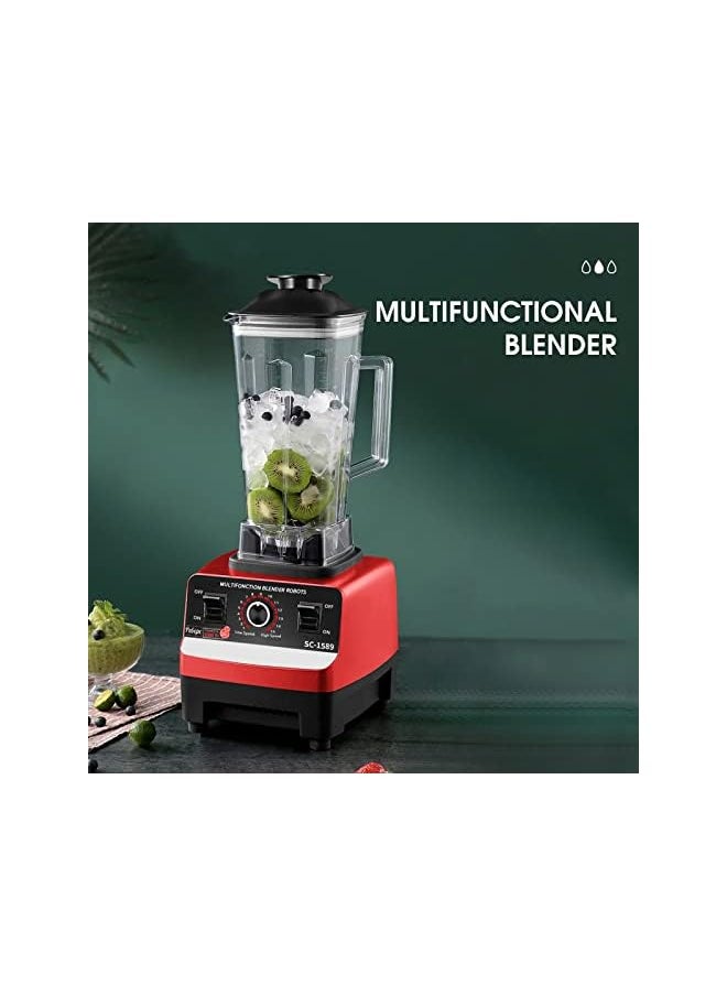 vesus - Multifunctional Blender For Smoothie Milkshake Juicer Ice Crusher Electric Grain Grinder 4500W 15 Rotating Speeds Multi Blender Mixer Juicer Food Red Uk Plug - Image 1