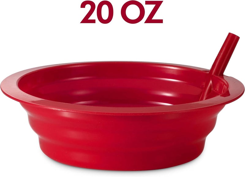 JoyServe Cereal Bowls with Straws for Kids - (Set of 6 - 20-Ounce Bowls) BPA-Free Plastic Reusable Built-In Straw Bowl for Kids, Children & Toddlers, Dishwasher and Microwave Safe, Includes 3 Cleaning Brushes - Image 2