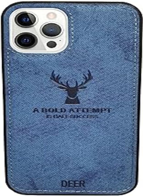 Digital Luxury Soft Texture Patterned TPU Cloth Dirt-Resistant, Anti-Shock, Anti-Fingerprint, Full Body Case for iPhone 12 Pro Max (Blue)