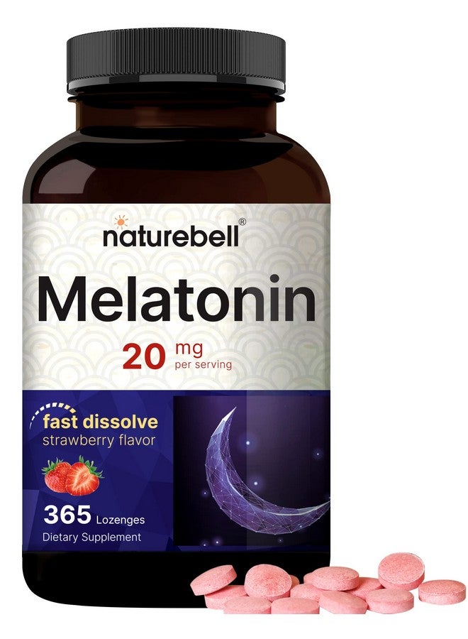 نايتشر بيل ميلاتونين ناتشر بيل ٢٠ ملغ، ٣٦٥ قرصًا سريع الذوبان - بنكهة الفراولة الطبيعية - أقراص مضغ نباتية، تكفي لمدة عام، عالية الفعالية | خالية من الكائنات المعدلة وراثيًا، وخالية من الغلوتين - Image 1