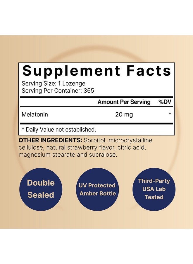 نايتشر بيل ميلاتونين ناتشر بيل ٢٠ ملغ، ٣٦٥ قرصًا سريع الذوبان - بنكهة الفراولة الطبيعية - أقراص مضغ نباتية، تكفي لمدة عام، عالية الفعالية | خالية من الكائنات المعدلة وراثيًا، وخالية من الغلوتين - Image 3