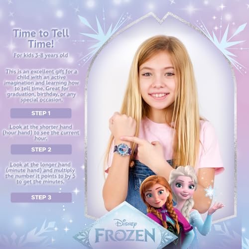 Disney Frozen Watch for Kids 3-5 – Elsa and Anna Watch with White Bezel & Purple Strap – Perfect Frozen Watches for Girls – Elsa & Anna Toys – Stylish Timepiece Young Fans 3-5 Years Old - Image 5