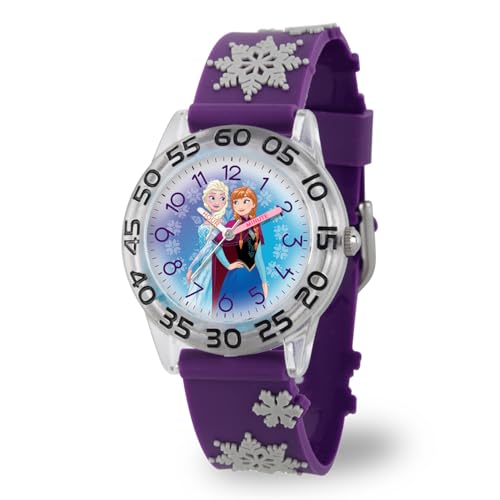 Disney Frozen Watch for Kids 3-5 – Elsa and Anna Watch with White Bezel & Purple Strap – Perfect Frozen Watches for Girls – Elsa & Anna Toys – Stylish Timepiece Young Fans 3-5 Years Old - Image 1