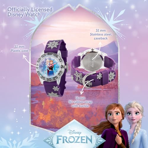 Disney Frozen Watch for Kids 3-5 – Elsa and Anna Watch with White Bezel & Purple Strap – Perfect Frozen Watches for Girls – Elsa & Anna Toys – Stylish Timepiece Young Fans 3-5 Years Old - Image 3