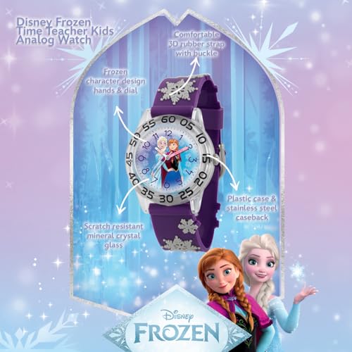 Disney Frozen Watch for Kids 3-5 – Elsa and Anna Watch with White Bezel & Purple Strap – Perfect Frozen Watches for Girls – Elsa & Anna Toys – Stylish Timepiece Young Fans 3-5 Years Old - Image 2