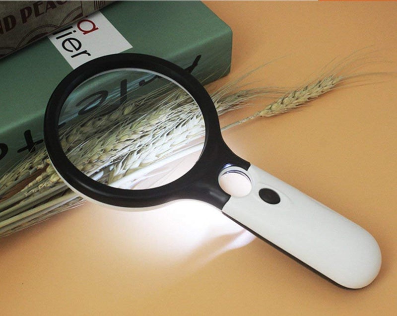 ADTALA 3 LED Light 45x Handheld Magnifier Illuminated Reading Magnifying Glass Lens Jewelry Loupe Ideal for Reading, Crafts, Hobby, Black and White Stitching - Image 5