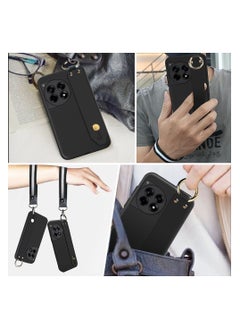 General OnePlus 12R 5G/OnePlus Ace 3 Case, Wrist Strap Grip Bracelet Protective Cover with Tempered Glass Screen Protector Silicone TPU Wrist Strap Holder Protective Cover  - Image 5