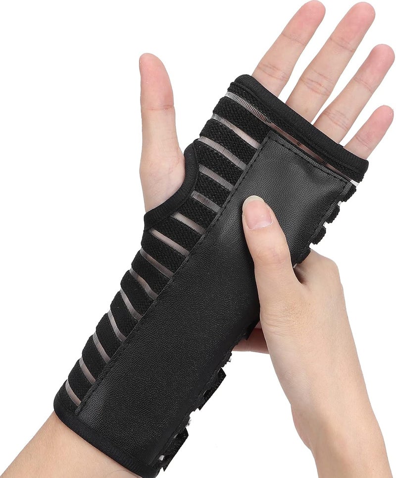 klarako Breathable Wrist Support Brace Splint, Wrist Support Brace, Adjustable Night Wrist Sleep Support Splint, Ideal for Carpal Tunnel Sprains and Tendonitis, Elastic Band + Leather - Image 1