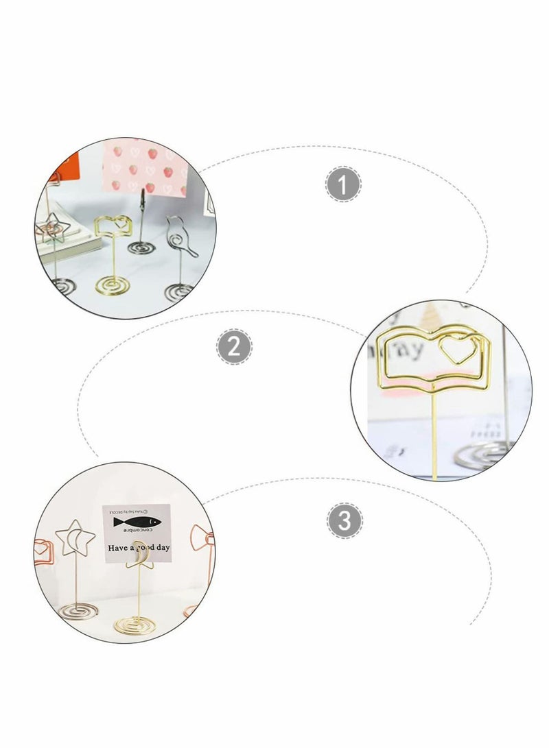 Excefore Place Card Holders, Table Name Number Holders, Picture Stands, Card Display Holder, Memo Note Photo Clip Holder for Wedding Party Decoration Restaurants Cafe Desk (6Pcs Gold Book Shape) - Image 4