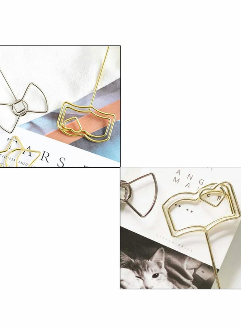 Excefore Place Card Holders, Table Name Number Holders, Picture Stands, Card Display Holder, Memo Note Photo Clip Holder for Wedding Party Decoration Restaurants Cafe Desk (6Pcs Gold Book Shape) - Image 3