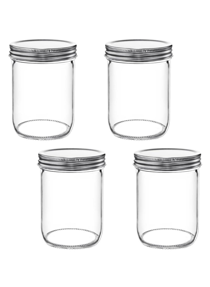 Sweet seven - Wide Mouth Jars 4 Pack - 16 oz Glass Jars with Lids for Airtight Food Storage, Canning, Fermenting, Pickling, Decor, Candles, Overnight Oats, Fruit Preserves, Jam, or Jelly - Image 1