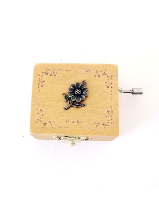 Vintage Small Patch Music Box Metal Wooden Hand Music Box Cute Gift Student Gift Wholesale-Color:Flowers  - Image 1