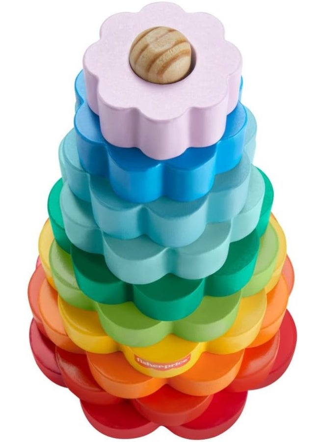 Fisher-Price ​Toddler Toy Wooden Ring Stacker, 10 Wood Pieces For Stacking Play For Kids Ages 18+ Months  - Image 4