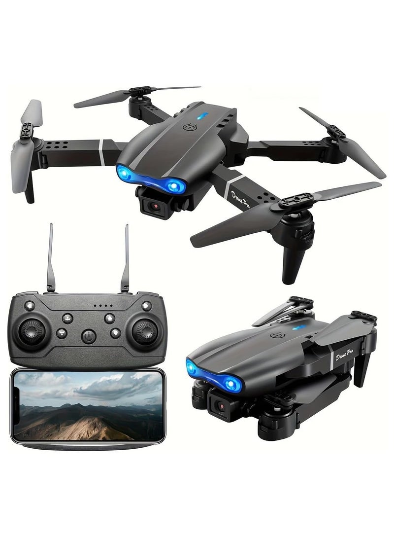 E99 K3 Pro RC Drone with 4K Dual Camera, Mini Drone for Kids and Adults, RC Quadcopter with 3D Flips, Obstacle Avoidance, Trajectory Flight, Headless Mode and Bag (BLACK - Image 1