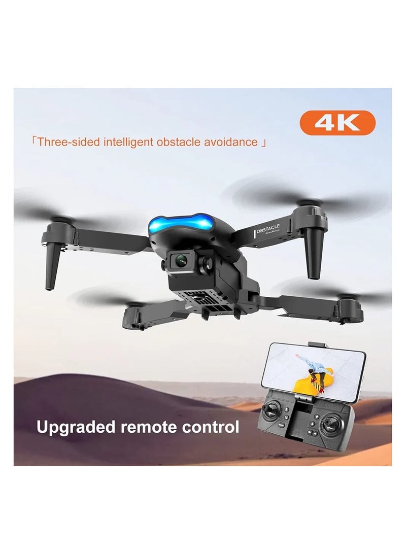 E99 K3 Pro RC Drone with 4K Dual Camera, Mini Drone for Kids and Adults, RC Quadcopter with 3D Flips, Obstacle Avoidance, Trajectory Flight, Headless Mode and Bag (BLACK - Image 2