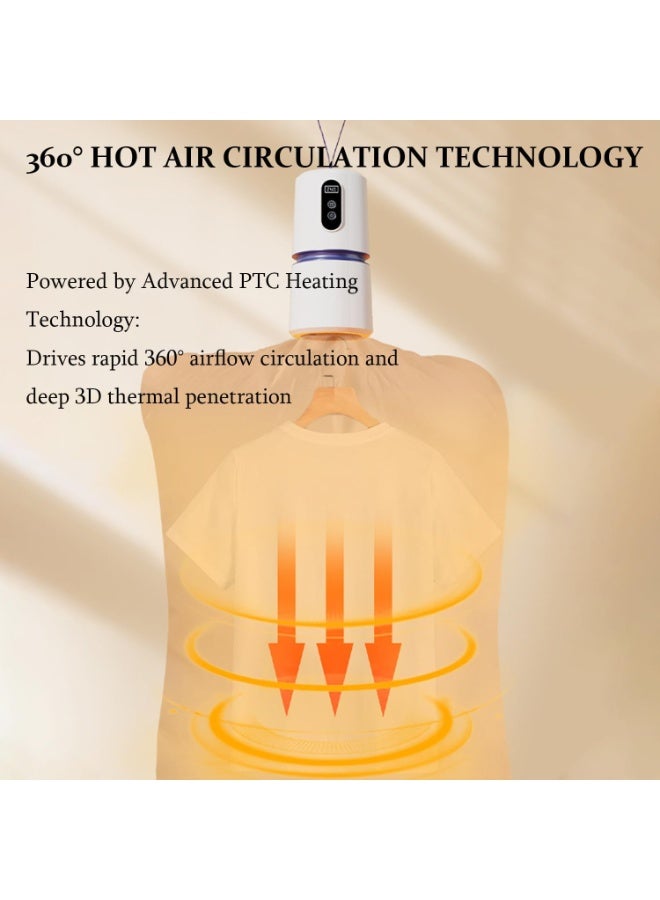 LBMT Portable Clothes Dryer with Timer, Portable Dryer with 360° Hot Air Technology & Dry Bag, Quiet Operation Mini Laundry Dryers, 30-240 Min Timer, for Travel, Apartment, RV, Dorm - Image 5