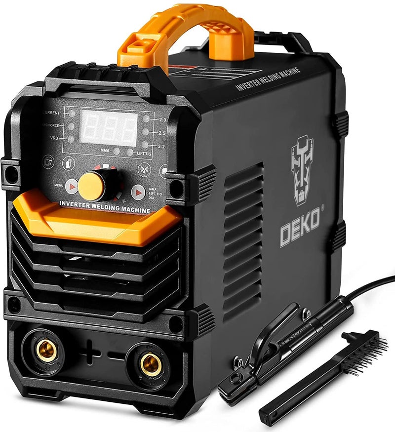 DEKOPRO 110/220V MMA Welder,160A ARC Welder Machine IGBT Digital Display LCD Hot Start Welder with Electrode Holder,Work Clamp, Input Power Adapter Cable and Brush - Image 1