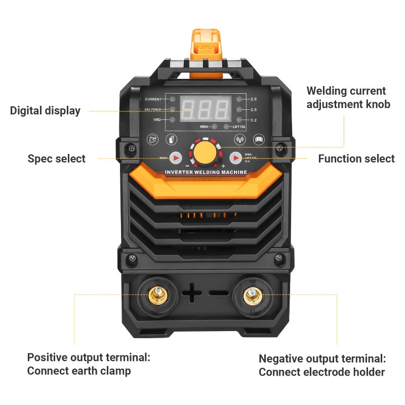 DEKOPRO 110/220V MMA Welder,160A ARC Welder Machine IGBT Digital Display LCD Hot Start Welder with Electrode Holder,Work Clamp, Input Power Adapter Cable and Brush - Image 3