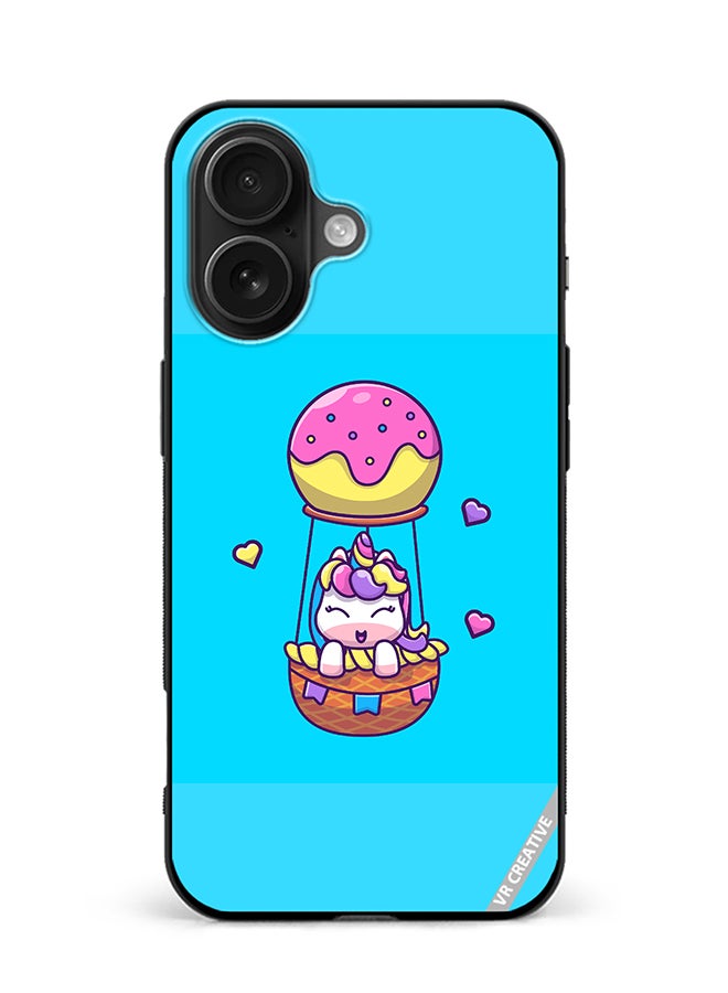 Protective Case Cover For Apple iPhone 16 Flying Unicorn Design Multicolour