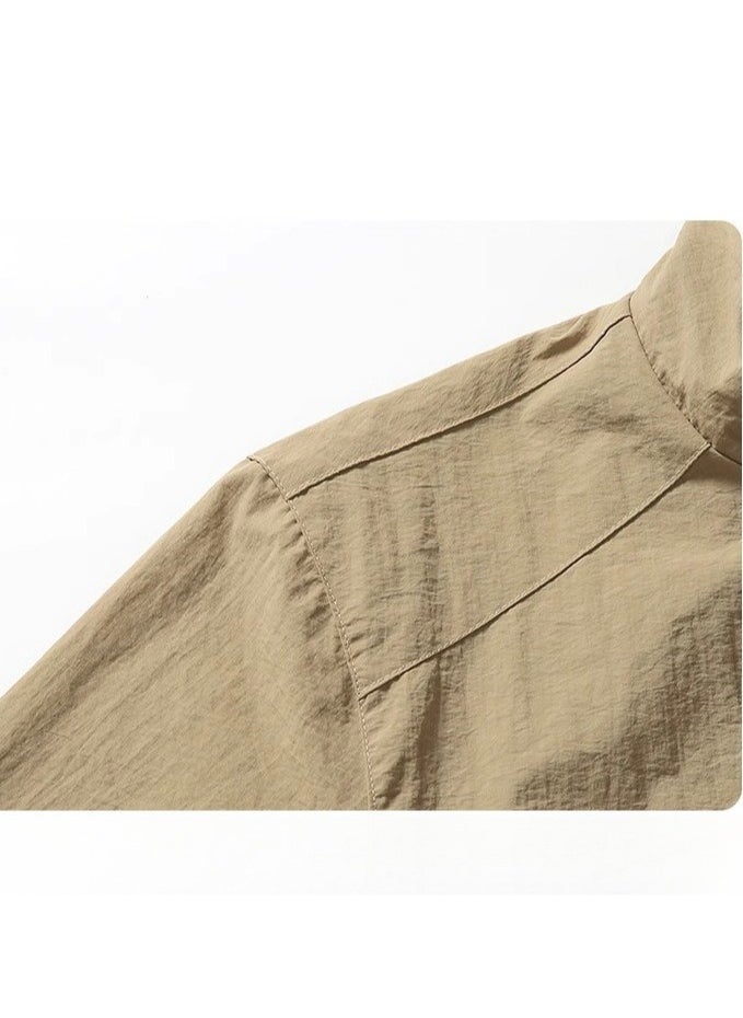 Jeep - Men's Stand Up Collar Windproof Oversized Loose Casual Sports Jacket - Image 1