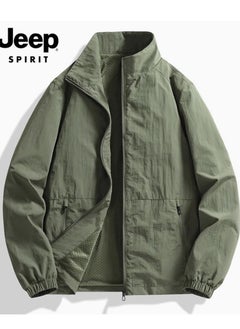Jeep Men's Stand Up Collar Windproof Oversized Loose Casual Sports Jacket  - Image 1