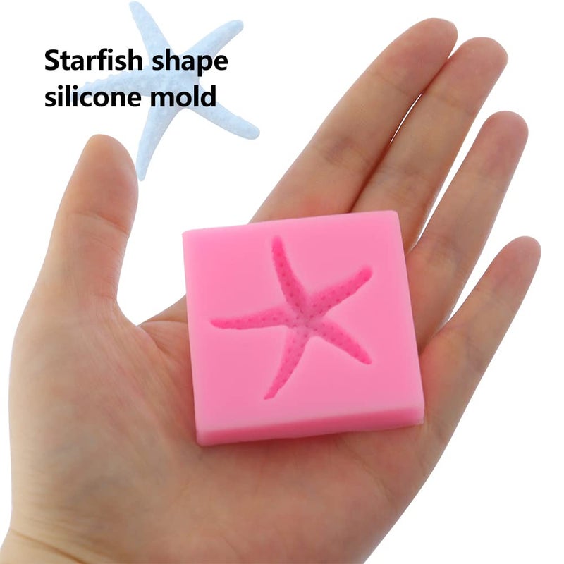 Jogilboy 2 Pieces 3D Starfish Silicone Mold Diy Silicone Mold Fondant Pudding Jelly Candy Chocolate Dessert Cake Decoration Baking Tool Handmade Soap Maker - Image 3