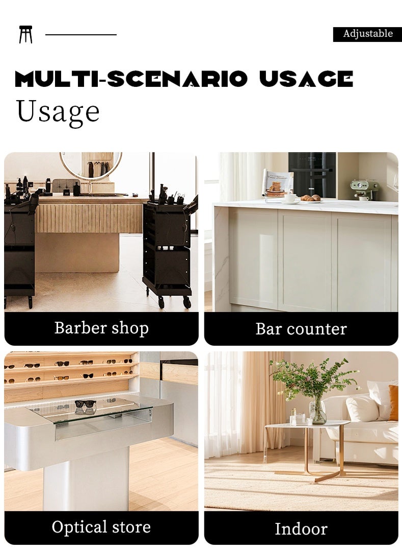 زينو الكرسي الدائري، كرسي دائري من الجلد الصناعي (PU)، مقعد مرصّع فائق النعومة، كرسي دائري مزود بضمانات ومقدمة للقدم، دوران 360 درجة، كرسي عمل أو مكتب أو تاتو - Image 4