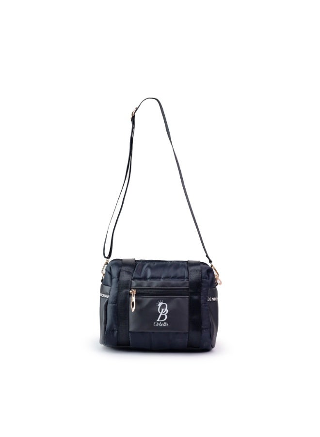 Womenâ€™s Casual Crossbody Bag, Lightweight Multi-Pocket Nylon Shoulder Purse with Adjustable Strap, Small Everyday Travel & Sport Handbag, PUMP (black)