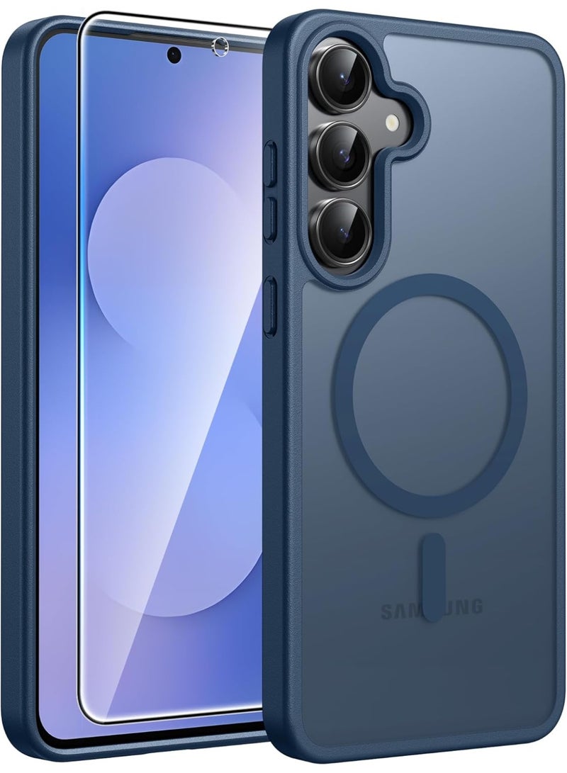 ACLIX Magnetic Case for Samsung Galaxy A26 [Shockproof & Slim] Matte Hard Back Cover with high-Grade Protection | Dark Blue - Image 1