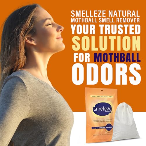SMELLEZE Reusable Mothball Smell Remover & Odor Eliminator – Eliminate Moth Balls & Musty Smell – Natural Deodorizer for Clothes Storage, Furniture, Drawers, Basements – Unscented & Safe – 150 sq. ft. - Image 2
