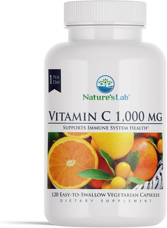 Nature's Lab Vitamin C 1000mg Per Capsule -Supports Immune System Health, 120 Count (Pack of 1) - Image 1
