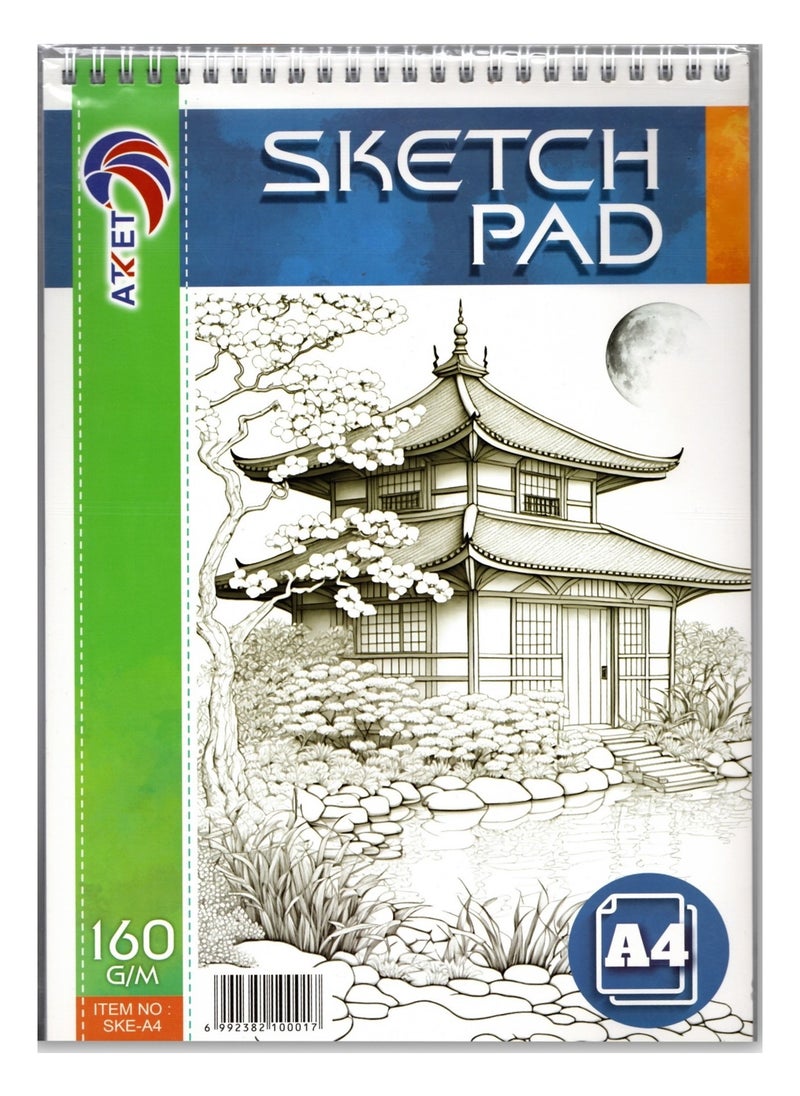 ATKET A4 Size Sketch Pad 24 Sheets 160gsm Thickness  - Image 1