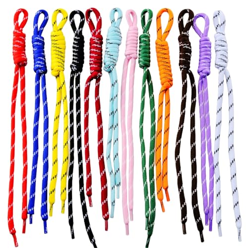 eswala Paracord Keychain Bag Charms Paracord Rope Keychain Bag Charm 12pcs Colorful Braided Code Charms for Purse Handmade Rope Key Chain Backpack Handbag Decoration Accessories - Image 1