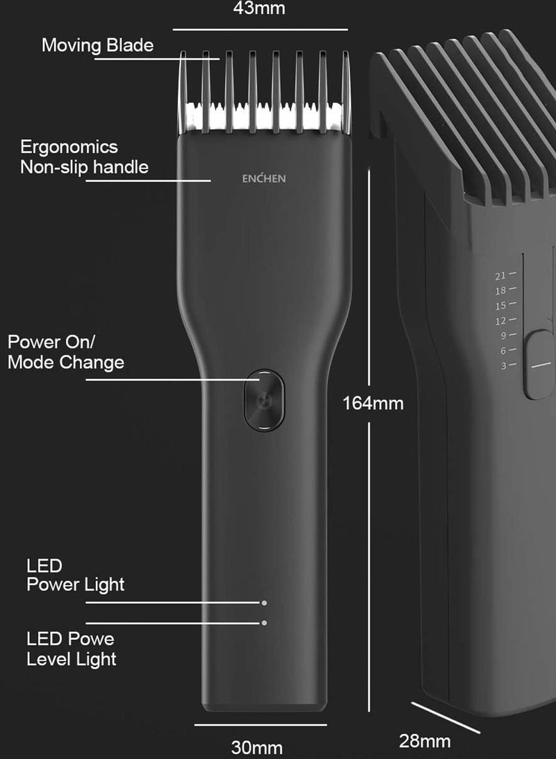 ENCHEN Hair Clipper Cordless, All-in-One Hair Trimmer for Men, 0.7mm -21mm Haircut Length, 2 Gears Speed, USB Fast Charging, with Oil, Professional Electric Beard Trimmer Grooming Kit for Men Kids Barbers - Image 3