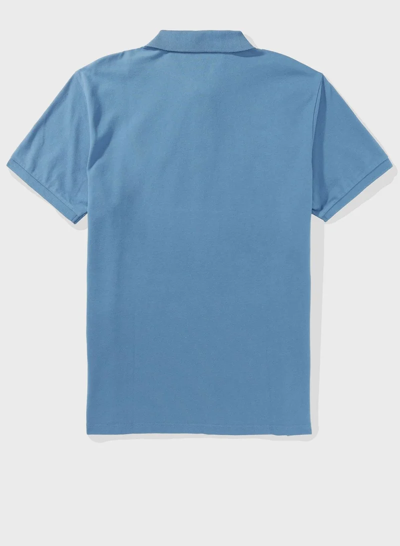 American Eagle Logo Detail Short Sleeve Polo Shirt