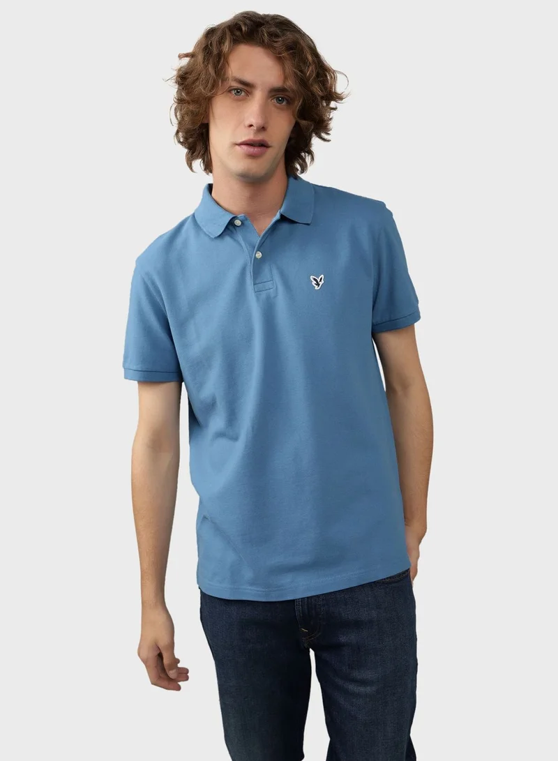 American Eagle Logo Detail Short Sleeve Polo Shirt