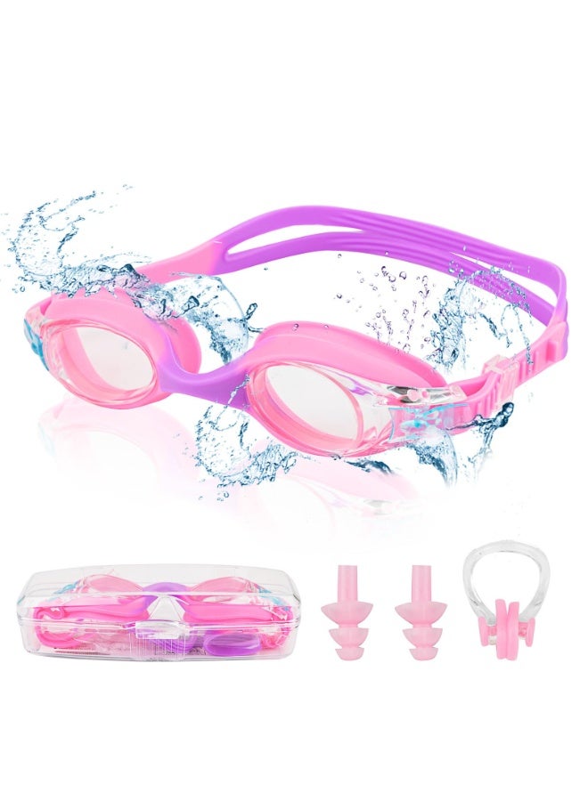 NAKODU Kids Swimming Goggles Kids 6-14 Anti Fog Swim Goggles No Leaking Girls Swimming Goggles UV Protection Childrens Goggle Swim Glasses - Image 1